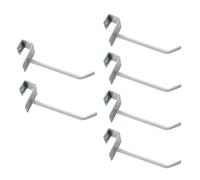 VINTORKY Goods Shelf Hook 6pcs Iron White, 5.7mm Thick Tube Hooks Rust-Resistant and Easy-to-use for Supermarket Shelf Merchandise Display