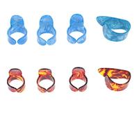 VINTORKY Guitar Finger Picks and Thumb Picks Set Storage Box, Celluloid Material, Right Hand Fingerstyle Accessories for Acoustic Guitar, 2 Colors (light Blue and Tortoiseshell)