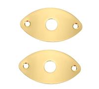 VINTORKY Guitar Jack Cover Set Cat-eye Shape Outer Pad Zinc Alloy Guitar Cover No Screws Gold 2 Pieces