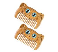 VINTORKY Hair Combs Portable Massage Combs 2pcs Wooden Anti-static with Cat Design that Keep Hair Organized, for Styling and Daily Grooming for Styling and Daily Grooming