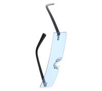 VINTORKY Half Frame Sunglasses Vintage Fashion for Men Women Blue UV Protection Lightweight