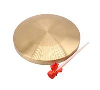 VINTORKY Hand Gong Percussion Instrument with Wood and Copper Construction, Ergonomic Handle, and Hammer Included, Sturdy Handmade Gong for Company Openings and Festival Style