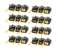 VINTORKY Hat Moderate Candy Stickers with Boxes 48pcs Graduation Bachelor Black Special Paper Capacity to Hold Time Biscuits Nougat for Party Favour Gifts