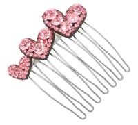 VINTORKY Heart-shaped Rhinestone Hair Clip Comb for Women Elegant Side Combs for Styling Lightweight and Hair Accessories for Thin and Bridal Looks
