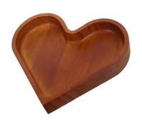VINTORKY Heart Shaped Walnut Wood Tray 17x15x3cm Wooden Snack Serving Plate Candy Dish Decorative Valentine’s Day Party Serving Tray