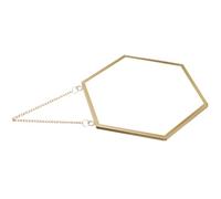 VINTORKY Hexagon Wall Mirror Small Gold Metal Frame Punch-free Hanging Decorative Vanity Mirror for Bathroom Bedroom Dormitory Wall-mounted Use
