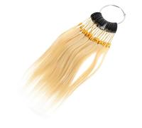 VINTORKY Human Hair Sample Rings 30pcs Milk White 9° Color Chart Hair Testing Samples for Salon and Color Matching