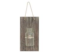 VINTORKY Hydroponic Green Plant Pendant Vintage Wooden Board Glass Vase Boho Wall Decor Home Decoration Indoor Plant Vase Random Style
