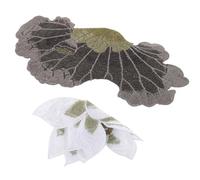 VINTORKY Iron on Floral Blossom Patches with Leaf Applique, 2Pcs Embroidered Sewing Patches for Jackets and Backpacks, DIY Craft Supplies for Clothing Decoration