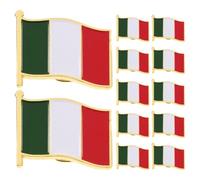 VINTORKY Italian Flag Brooch Pin and Secure Butterfly Clasp 12pcs with Iron Material Expressive and Practical Unique Shape Lapel Pin for Italian Themed Parties and National Celebrations