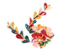 VINTORKY Japanese Kimono Hair Clip with Flower Tassel Traditional Bridal Hair Accessory Elegant Wedding Decor for Cosplay Handmade Floral Ornament for Women and Girls