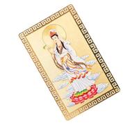 VINTORKY Kwan Yin Amulet Card Religious Card Aluminium Magnesium Alloy
