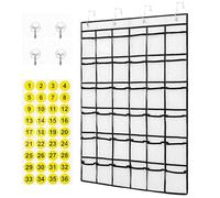 VINTORKY Large Capacity Hanging Organizer in White Non-woven Fabric and Pvc with Label Stickers for Easy Identification and Categorization, for Classroom or Office Wall Pocket Storage