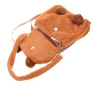 VINTORKY Large Capacity Plush Animal Backpack with Ergonomic Design and Adorable Rodent Pattern, for School and Travel, Multifunctional Brown Crossbody Bag