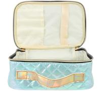 VINTORKY Large Capacity Toiletry Storage Bag Cosmetic Organizer Multipurpose Cuboid-Shaped Pu Material Two Zippers Ultra-Easy Opening Pu-Made Handle Travel Handbag for Taking The High-Speed