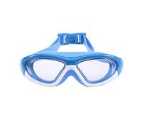 VINTORKY Large Frame Swimming Goggles No Leak Fog UV Protection Clear PC Lens Straps for Secure Fit Light Blue