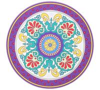 VINTORKY Large White Exotic Print Meditation Sound Bowl Mat Embroidered Cushion Pad for Singing Bowls Buddhist Religious Prop for Meditation