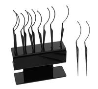 VINTORKY Lash Extension Display Stand with 12 False Eyelash Fitting Sticks, Black Eyelash Storage Organizer and Lash Mannequin for Professional Beauty Use