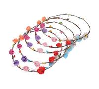 VINTORKY Led Flower Headband 5pcs Light up Kids Headpiece Floral Wreath Festival Hair Accessories for Christmas Halloween Wedding Random Style