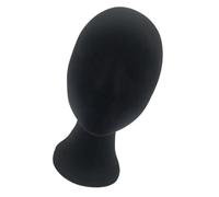 VINTORKY Lifelike Black Foam Female Bald Head Model for Wig Display and Hair Salon Practice, Artificial Cosmetology Training Head Mold with Bubble Bag Packaging, Suitable for Wig Styling