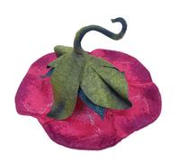 VINTORKY Lightweight Felt Witch Hat with Morning Glory Trumpet Flower Design, Fine Craftsmanship Halloween Hats for Women, Witch Costume Accessory for Parties and Cosplay