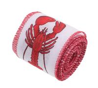 VINTORKY Lobster Print Grosgrain Ribbon with Wired Edge for Crafts and Bow Making, 5 Yards Polyester Ribbon for Wreaths and Present Box Wrapping, Versatile Crayfish Pattern Decoration