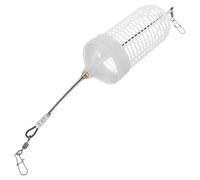 VINTORKY Luminous Fishing Lure Feeder Cage Portable Night Fishing Trap Reusable Plastic Bait Holder Lightweight Design for Enhanced Hooking Probability