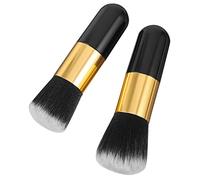 VINTORKY Makeup Brush Tool 2pcs Chubby Foundation Brush Women's Cosmetics Brush Fluffy Synthetic Hair Blush Foundation Cream Natural Finish Beauty