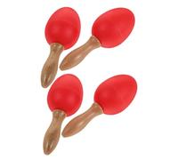 VINTORKY Maracas Rattles 2 Pairs Wooden Music Maracas Sensory Development Toy Multisensory Training Eggs for Boys and Girls and Music Classrooms