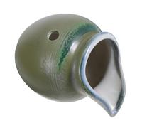 VINTORKY Matte Green Ceramic Water Fountain Jar Indoor Outdoor Tabletop Decorative Jar with Circulating Waterfall Spitter Tranquil Sound for Garden Patio Courtyard Landscape