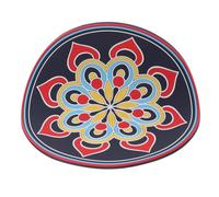 VINTORKY Meditation Sound Bowl Mat Large Mandala Embroidered Cushion Rounded Pad Buddhist Singing Bowl Cushion Yoga Sound Therapy Accessory for Mindfulness Practice
