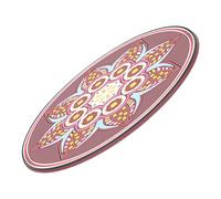 VINTORKY Meditation Sound Bowl Rounded Cushion Pad Mandala Print Large Brown Singing Bowl Mat Buddhist Sound Accessory for Relaxation and Spiritual Practice