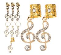 VINTORKY Metal Hair Braid Accessories that Won't Hurt Hair for Women 9pcs with Music Note Design Smooth Surfaces and Edges for New Year and Birthdays