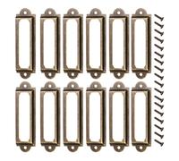 VINTORKY Metal Tag Labels Pull Drawer Organizers 25Pcs with Screws for Office Storage and Kitchen Cabinet Organiser