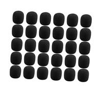 VINTORKY Microphone Flexible for Mic Meetings Sessions Microphones and Karaoke Remote Cover 30pcs Foam Windscreens Black Sponge Headset Lapel