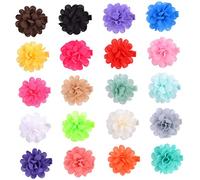 VINTORKY Mini Chiffon Flower Hair Clips 2.4 Inch 20Pcs Assorted Colors Cute Hair Accessories for Girls Toddlers Random Color