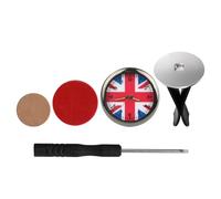 VINTORKY Mini Clock and Easy Installation Stainless Steel Union Jack for Car Interior with Time Display Stylish and Simple Design Car Dash Accessory for Vehicle Decoration
