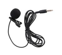 VINTORKY Mini Metal Clip-on Condenser Mic with Windscreen, Copper Plastic Wired Lavalier Microphone for Mobile Phone and Camera, Hands-free Use for Video Meeting and Chatting