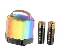 VINTORKY Mini Portable Karaoke Machine with Microphones for Adults Boys and Girls Birthday Parties Wireless Speaker with Sound and Easy for Fun Singing
