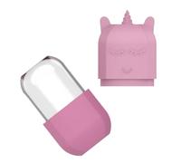 VINTORKY Mini Unicorn Silicone Ice Face Roller for Facial and Eye Massage, Pink Compact Ice Holder for Puffiness Relief and Skin Care, Portable Cooling Tool for Women