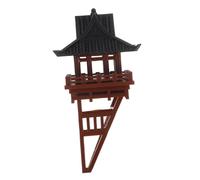 VINTORKY Miniature Chinese Pavilion Statue for Bonsai Garden Plastic Asian Floating Pavilion Decor with Intricate Detailing Suspended Design for Tabletop Fairy Gardens Zen Landscapes Medium