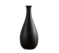 VINTORKY Minimalist Black Ceramic Vase for Dried Flowers Simple Desktop Decoration 1-piece Hydroponic Flower Container for Home and Office
