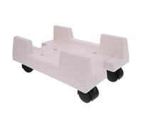 VINTORKY Mobile CPU Stand with Casters Large White Computer Tower Holder Cart Reinforced Plastic Case Rack with Rolling Wheels for Easy Mobility and CPU Protection