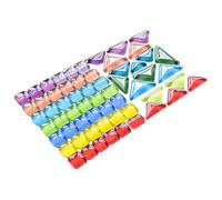 VINTORKY Mosaic Tiles Crystal Glass Flat and Smooth Bottom Assorted Color Square and Triangle Shapes for Crafts Suitable for Necklace and Craft Project