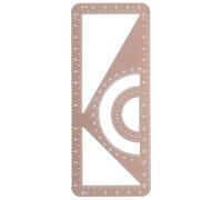 VINTORKY Multi-Function Aluminum Alloy Protractor Ruler Set, Gold Metal Measuring Triangle Ruler Integrated Angle and Straight Edge for School, Office, and Architecture Drawing