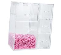 VINTORKY Multifunctional Makeup Brush Holder Lid Pearl Cosmetic Organizer Storage Box for Desktop Dustproof Brush Bucket for Makeup Supplies for Vanity and Dressing Table