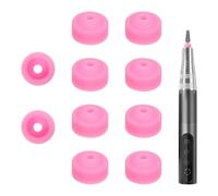 VINTORKY Nail Grinding Heads Cover 10pcs Silicone Nail Drill Bit Caps Sturdy Dust Collector in Salon and Barber Settings Pink