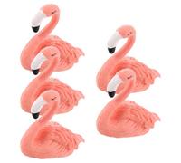 VINTORKY Nail Practice Stand with Stable Base for Beginners 5pcs Pink Flamingo Resin and Cute Design Fake Holder for Painting and Training for DIY Nail Art and Salon Use