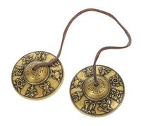 VINTORKY Nepal Pure Copper Cymbal Bell Handmade Percussion Instrument for Tibetan Meditation Yoga and Belly Dancing Zills Religious Style Design