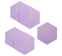 VINTORKY Office Classroom Felt Bulletin Boards Hexagon 5Pcs Adhesive Soundproof Wall Display Photo Memo Decoration Moon Design Purple